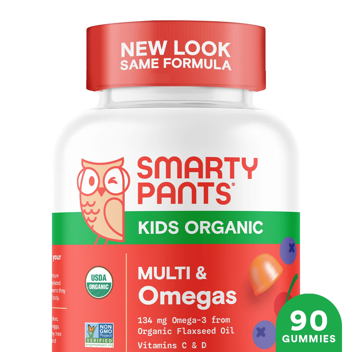 SmartyPants Organic Kids Multi & Vegetarian Omega 3 Gummy Vitamins with D3, C & B12 - 90 ct | Target