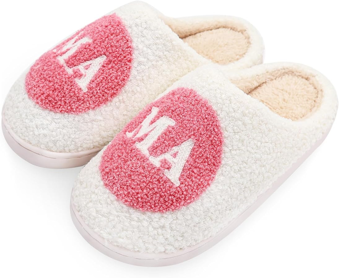 Fun Cute Mama Slippers, Cute Cozy Mama Bear Slipper, Soft Plush Memory Foam Slip On Slippers Hous... | Amazon (US)