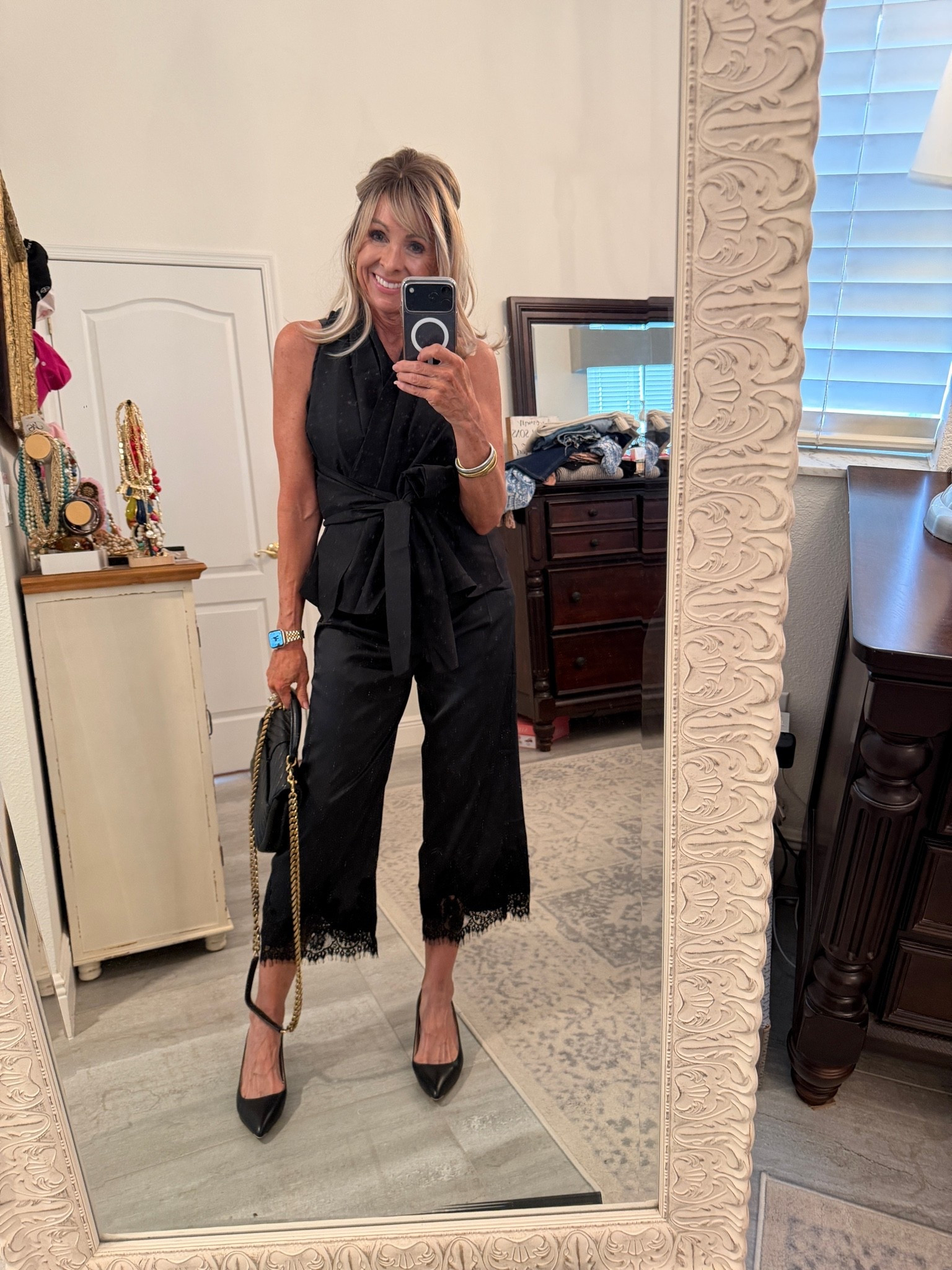 Love this look for a night out! Top and pants are Amazon.
Use my code KELLYANN10 to save on the shoes.

#LTKOver40