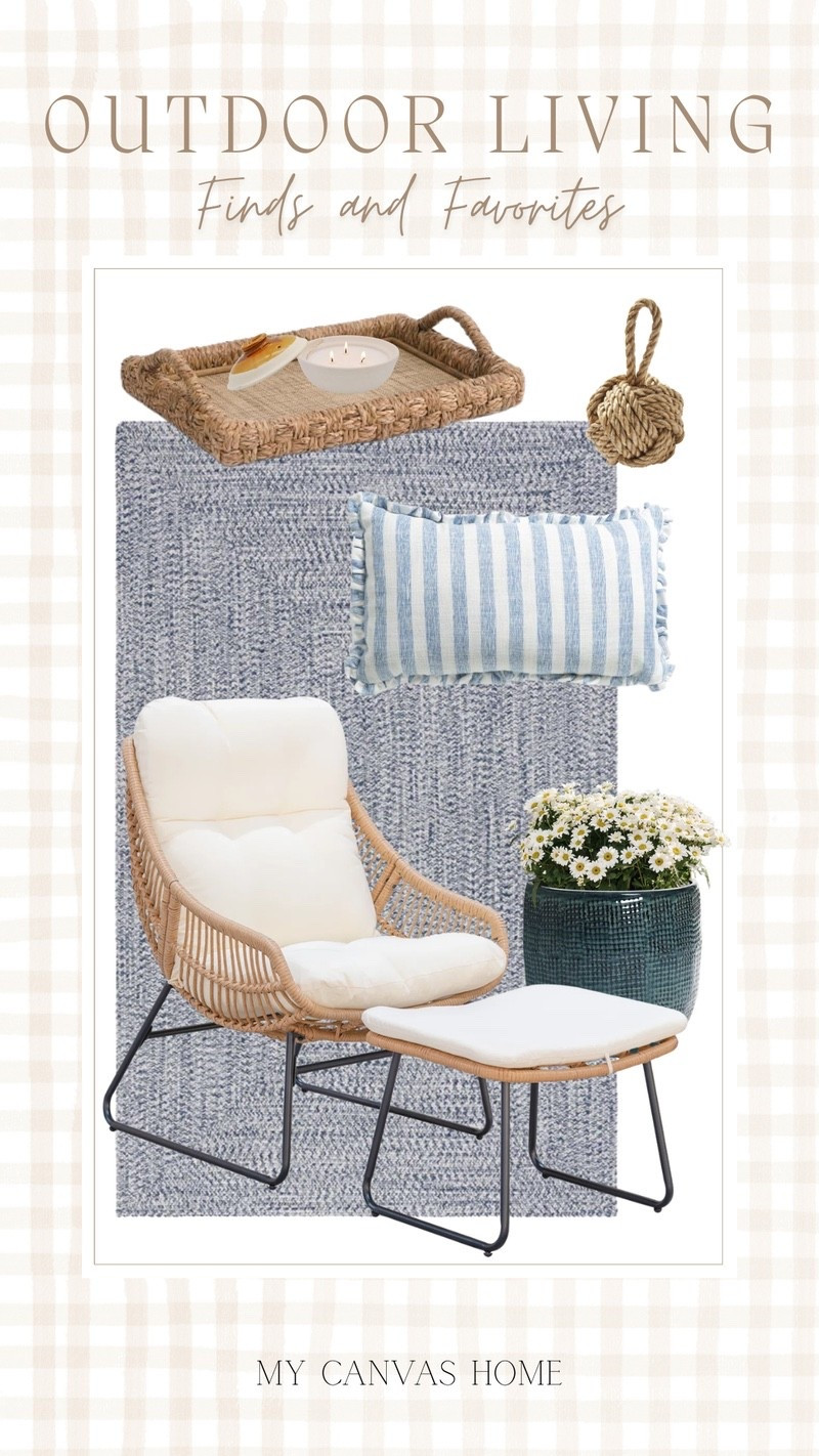 Loving these outdoor living finds 🤍☀️ Mixing textures and colors is a great way to add dimension to your space—even outside! 

#LTKSeasonal #LTKSaleAlert #LTKHome