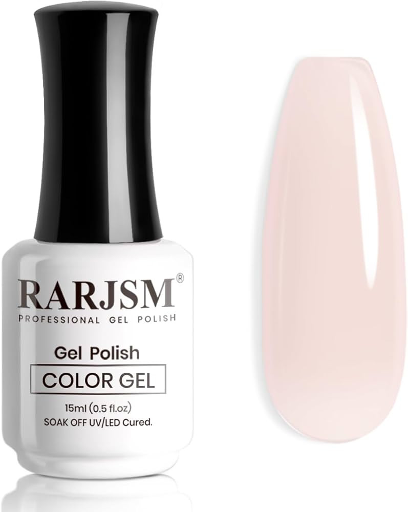 RARJSM Nude Gel Polish Pale Pink Neutral Nude Colors Skin Tone Light Pink Gel Nail Polish 15ml Si... | Amazon (US)