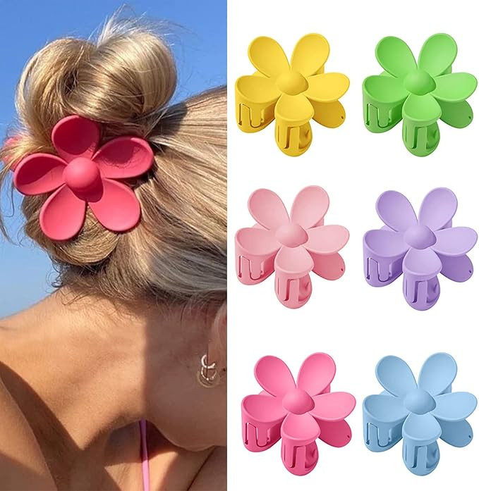 Lot de 6 Grandes Pinces à Cheveux, pinces à cheveux antidérapantes en forme de fleur mate pour... | Amazon (FR)