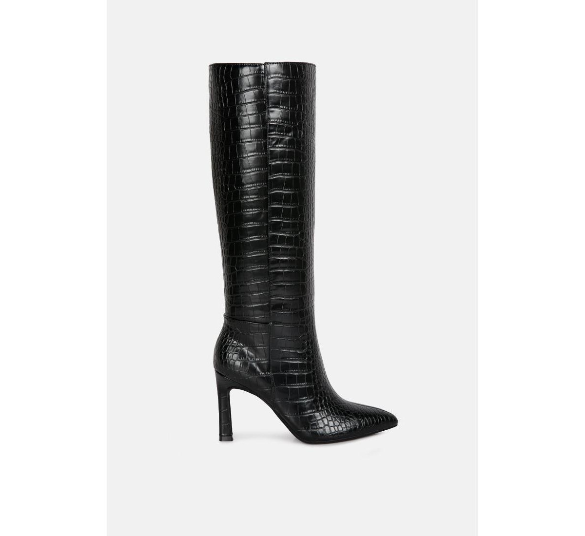 fewocious croc high heel calf boots - Black | Macy's