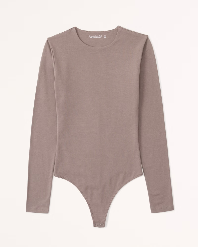 Long-Sleeve Cotton Seamless Fabric Crew Bodysuit | Abercrombie & Fitch (US)