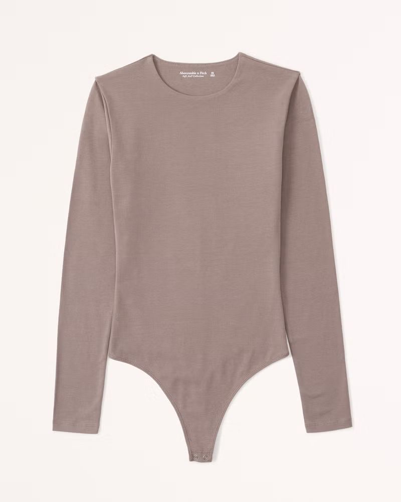 Women's Long-Sleeve Cotton-Blend Seamless Fabric Crew Bodysuit | Women's Up To 40% Off Select Sty... | Abercrombie & Fitch (US)