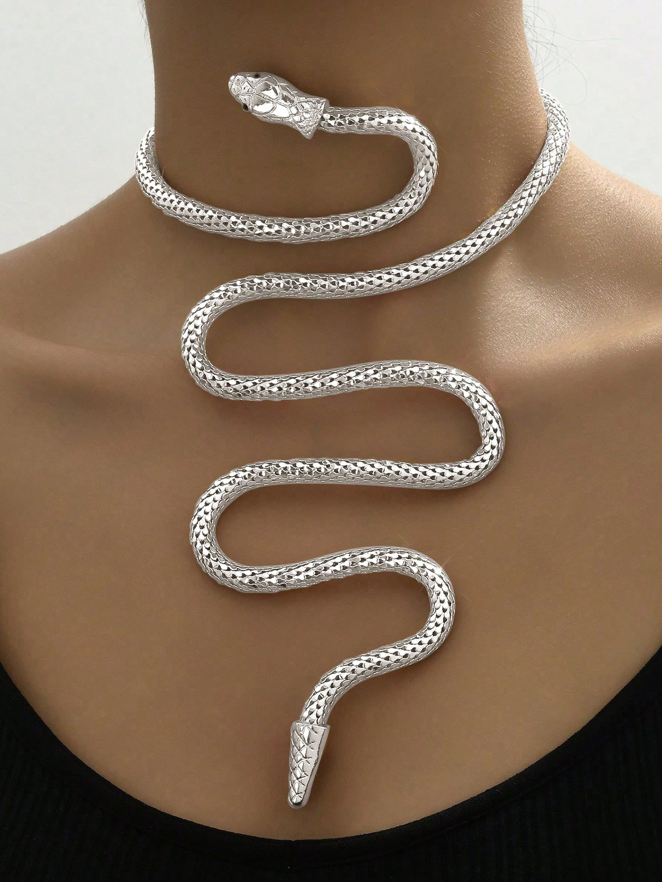 1pc Autumn/Winter Metal Snake Wrapped Necklace | SHEIN USA | SHEIN