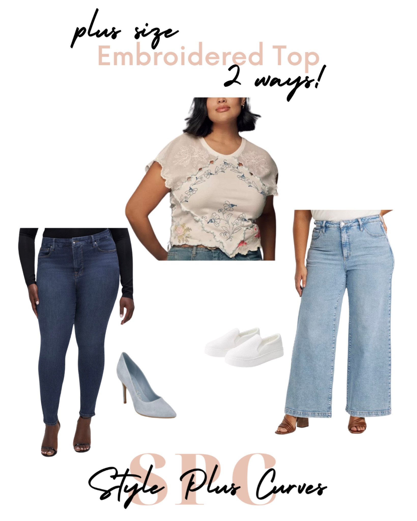 I found the cutest plus size embroidered top! Nothing better than a top you can dress both up and down. 

#LTKPlusSize