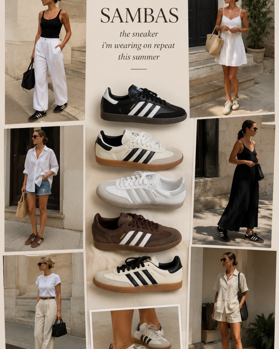 ✨ Sambas on repeat all summer long 🤍☀️ Effortless outfits, timeless sneakers, endless styling options.

#LTKStyle #SambaStyle #SummerOutfits #LTKFashion #NeutralStyle #EverydayStyle #AdidasSamba #FashionFinds #SummerWardrobe #OOTDInspo