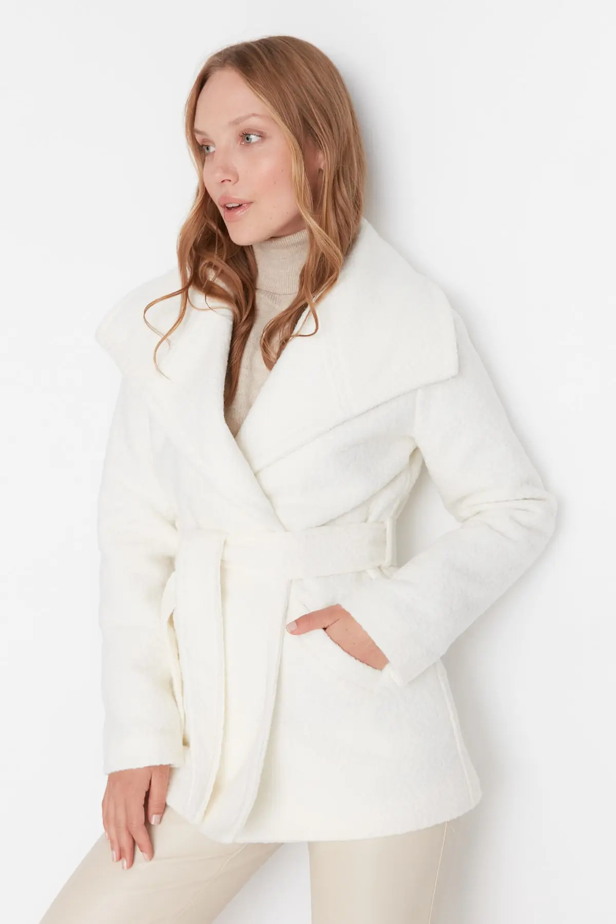 Trendyol Collection Mantel - Ecru - Zweireihig - Trendyol | Trendyol DE