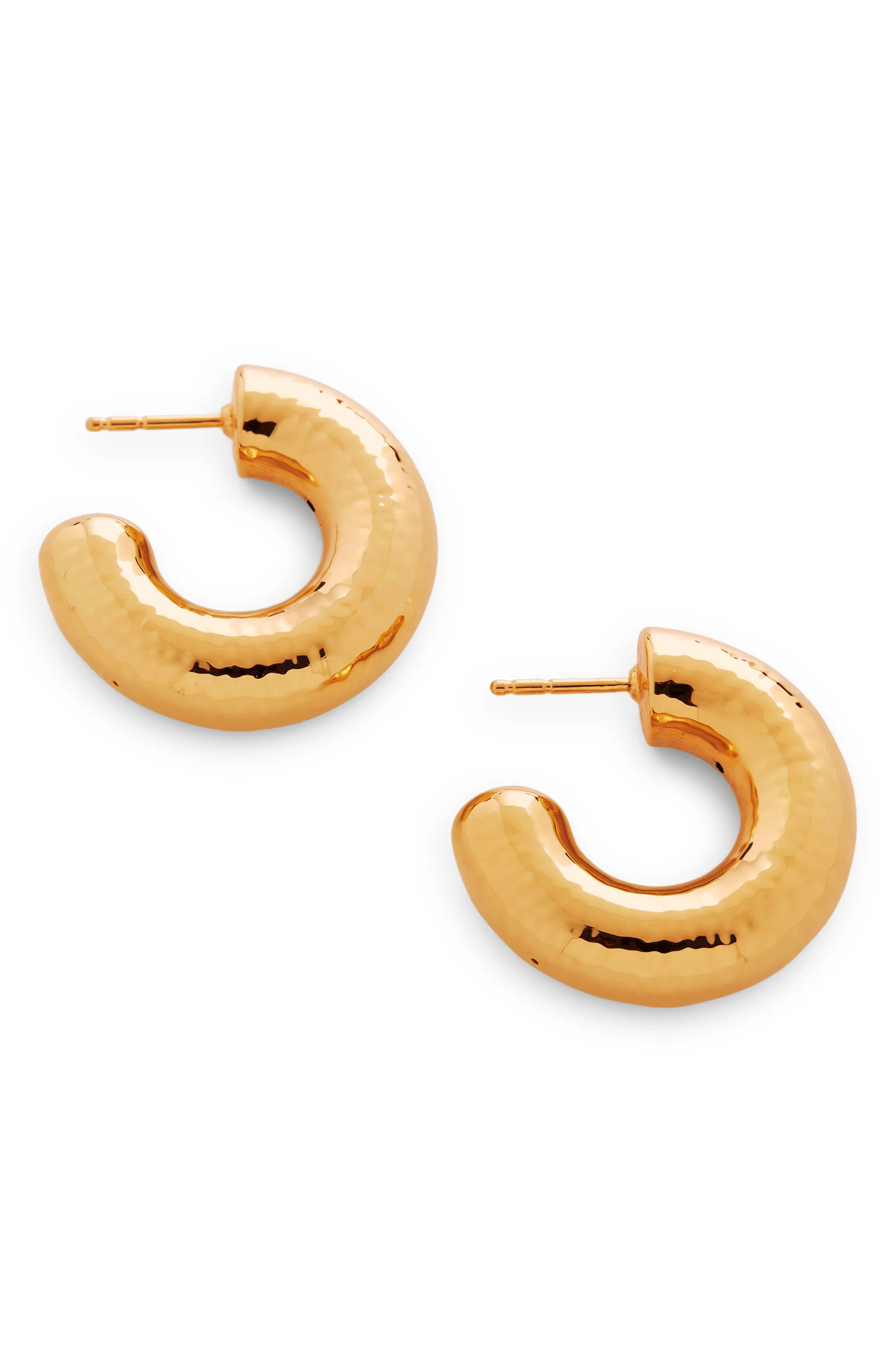 Monica Vinader Siren Muse Chunky Medium Hoop Earrings in Gp at Nordstrom | Nordstrom
