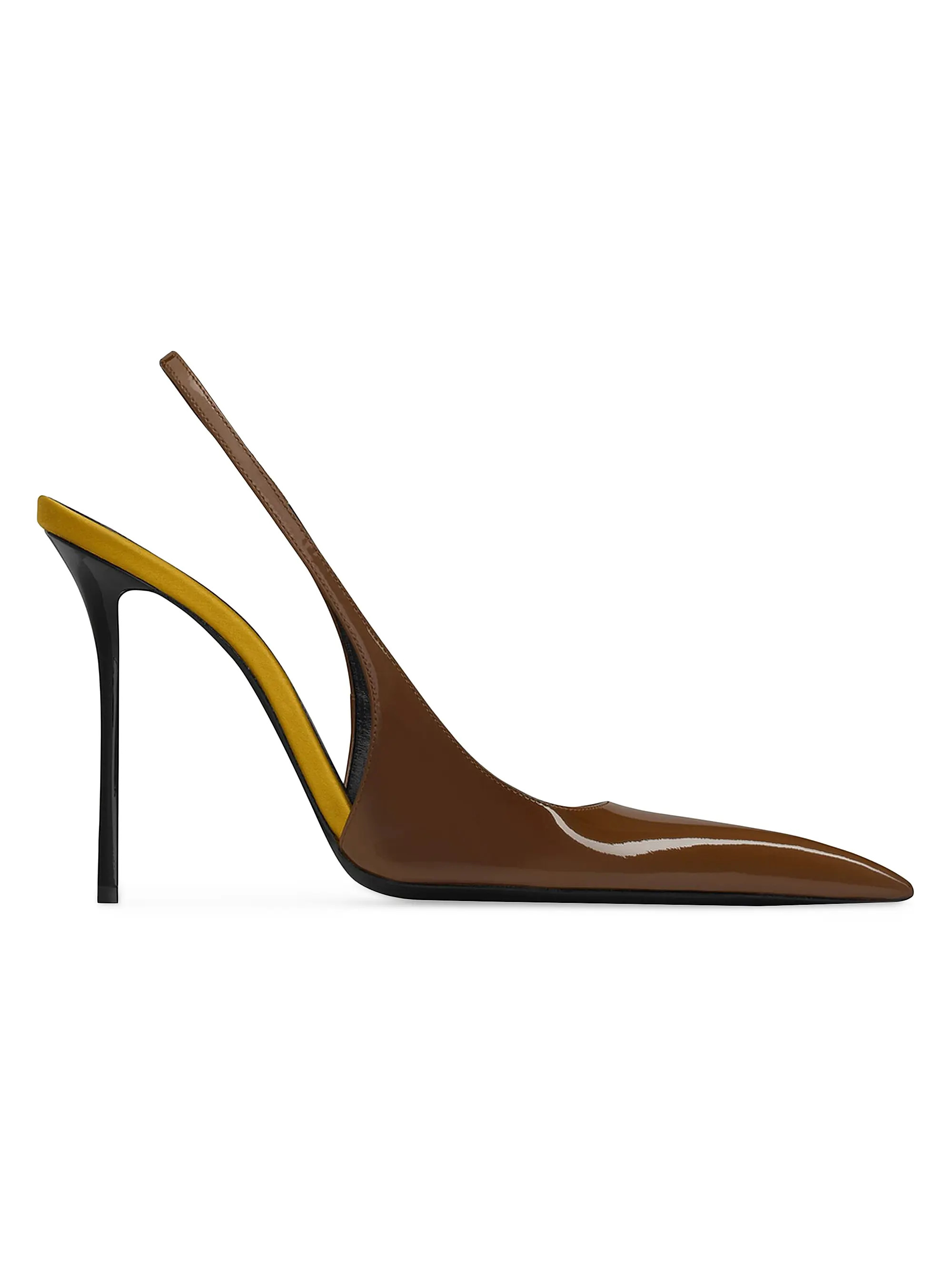 Saint Laurent Amalia Slingback Pumps in Patent Leather | Saks Fifth Avenue | Saks Fifth Avenue