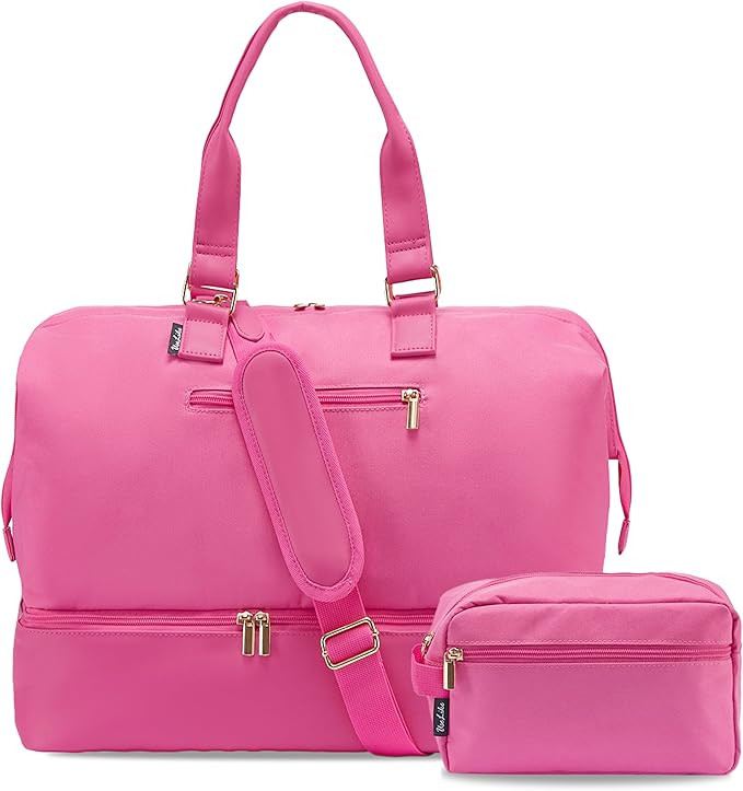 Weekender Bags for Women, Large Travel Duffel Bag with Shoes Compartment, Carry On Overnight Tote... | Amazon (US)