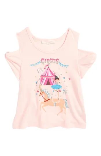Girl's Truly Me Circus Graphic Cold Shoulder Tee | Nordstrom