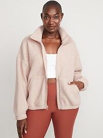 Slouchy Sherpa Zip Jacket for Women | Old Navy (US)