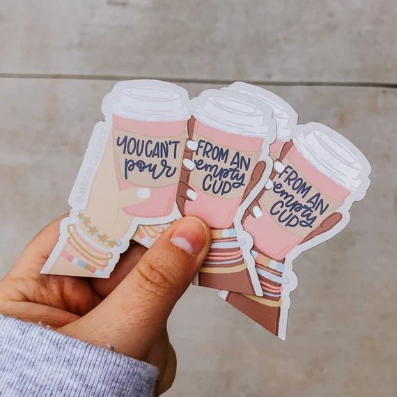 You Can't Pour From an Empty Cup Magnet // Encouraging | Etsy | Etsy (US)