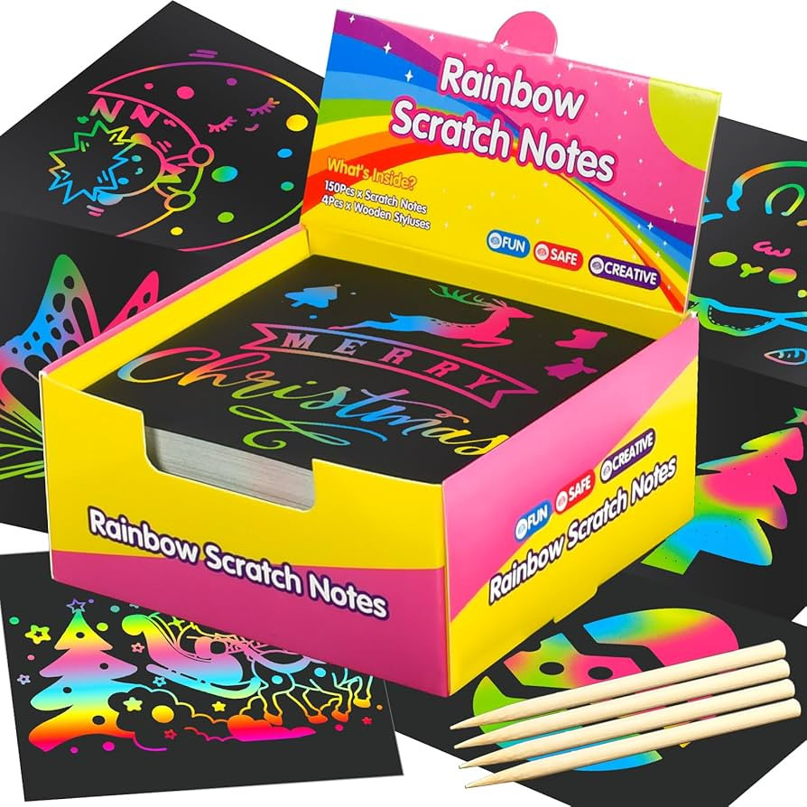 Stocking Stuffers for Kids Teen Girls: Rainbow Scratch Paper Art Crafts Return to School Supplies... | Amazon (US)