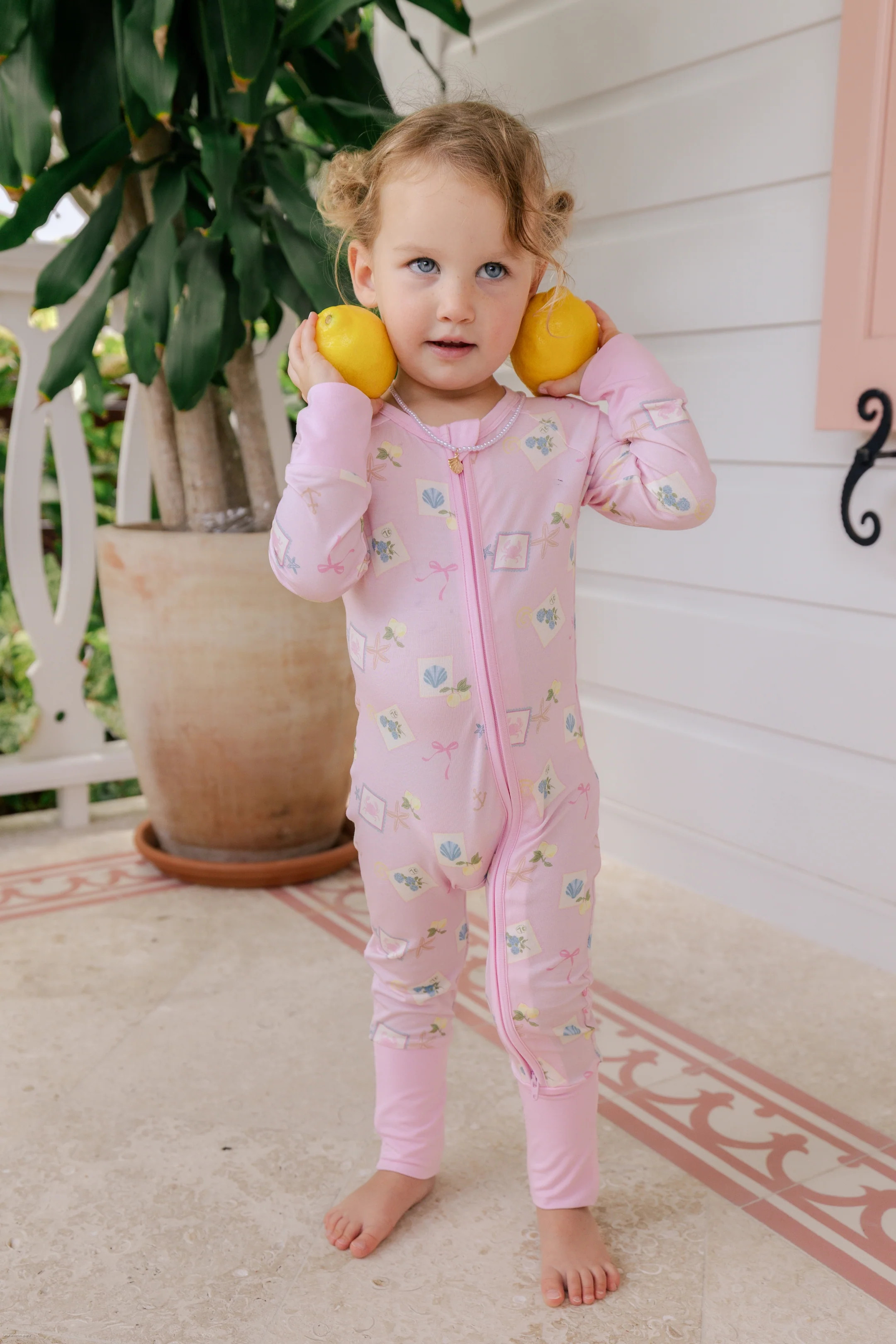 Little Coastal Notes Zipper Romper | Bamboo Baby Pajamas | In My Jammers | In My Jammers