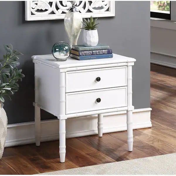 Ettington Carved Bamboo 2-drawer Nightstand by Greyson Living | Bed Bath & Beyond