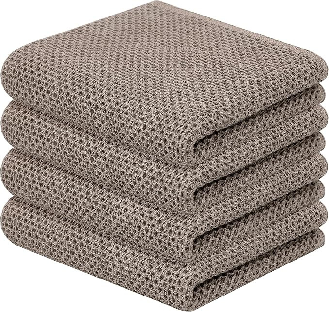 Homaxy 100% Cotton Waffle Weave Kitchen Dish Towels, Ultra Soft Absorbent Quick Drying Cleaning T... | Amazon (US)