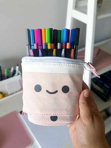 This boba standing pencil case is so cute and functional! Holds a ton of my journaling and planning pens  

#LTKhome #LTKfindsunder50