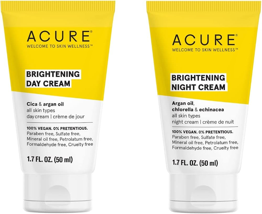 ACURE Brightening Day & Night Cream Duo Pack - 100% Vegan - Moisturizes & Brightens All Skin Type... | Amazon (US)