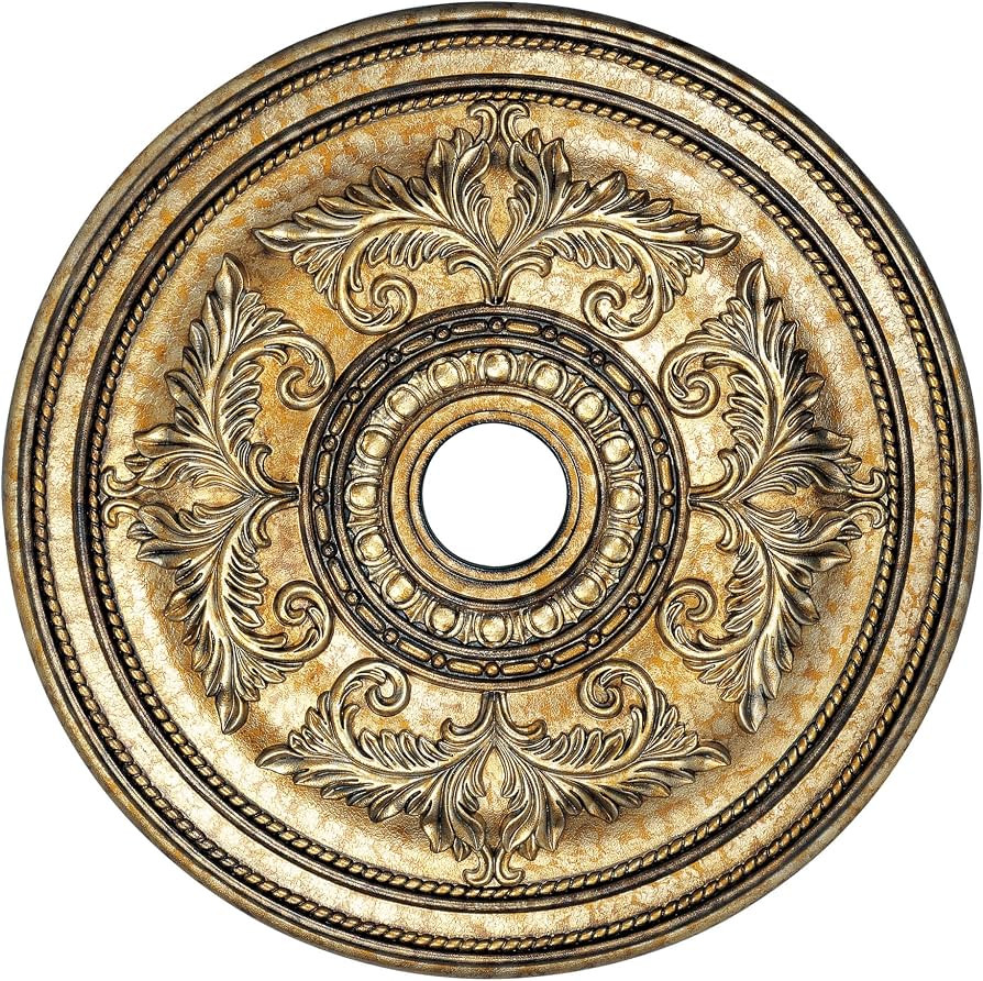 Livex Lighting 8210-65 Ceiling Medallion, Hand Painted Vintage Gold Leaf | Amazon (US)
