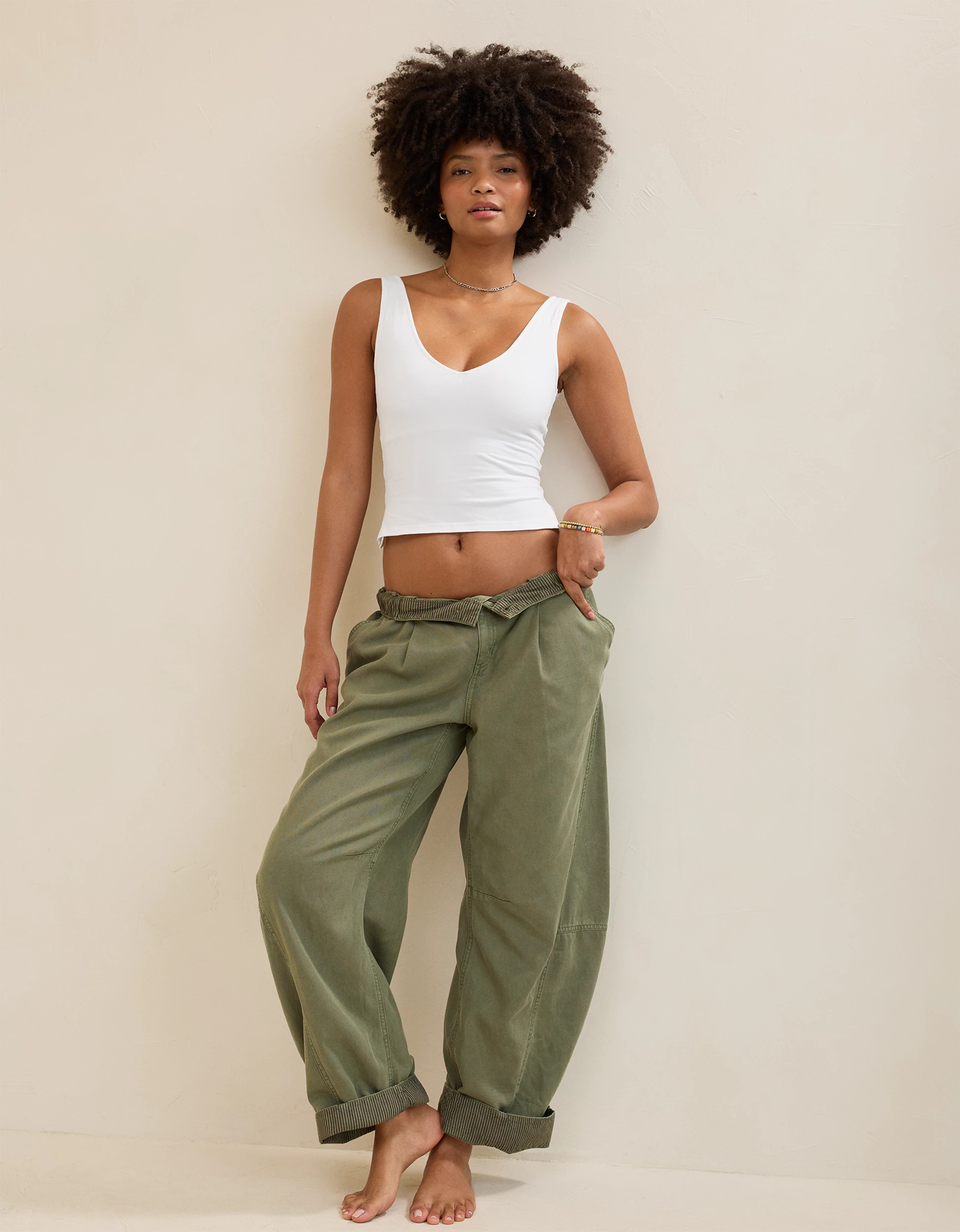 Aerie Double V-Neck Braless Tank Top | Aerie