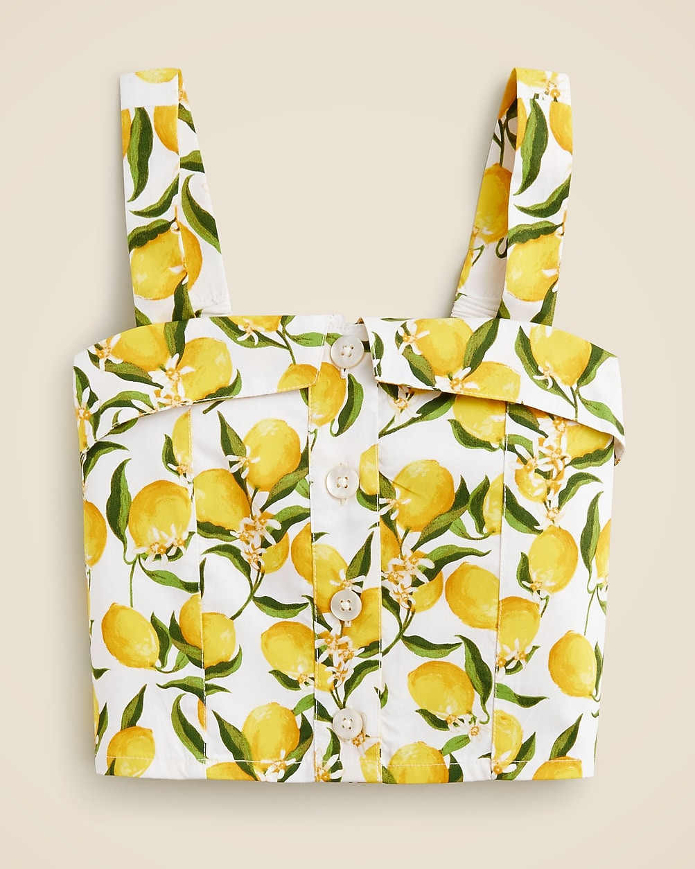 Girls' cropped button-front tank top in cotton poplin | J. Crew US