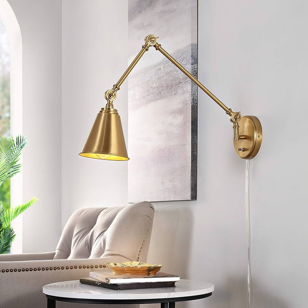 Safavieh Lighting Collection Kensley Brass Wall Sconce (LED Bulb Included) SCN4067B | Amazon (US)