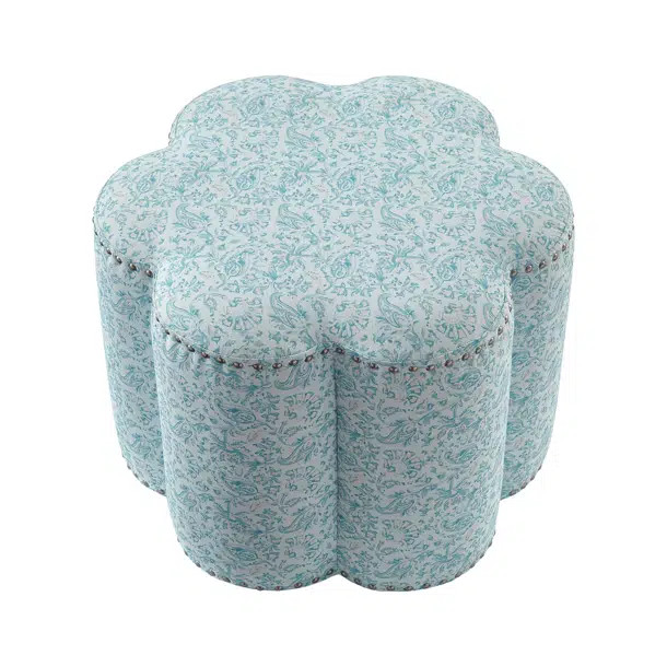 Shabby Chic Alyse Linen Ottoman for Living Room For Bedroom | Wayfair North America