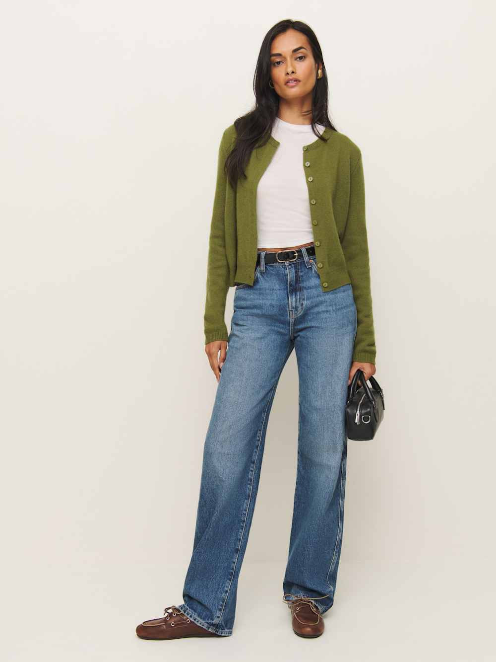 Clara Cashmere Crew Cardigan | Reformation (Global)