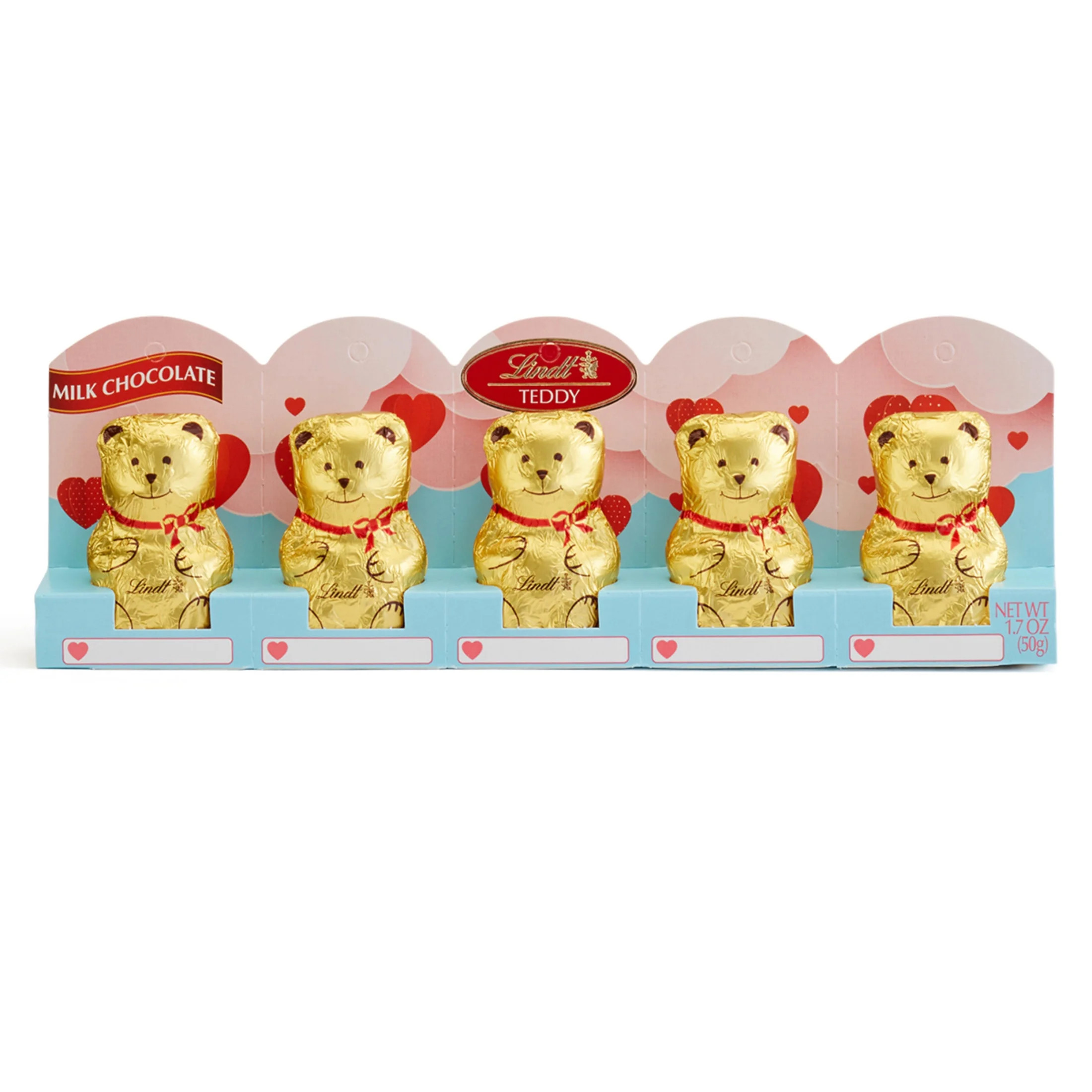 Lindt TEDDY Valentine's Milk Chocolate, Valentine's Candy, 1.7 oz. (Pack of 5) | Walmart (US)