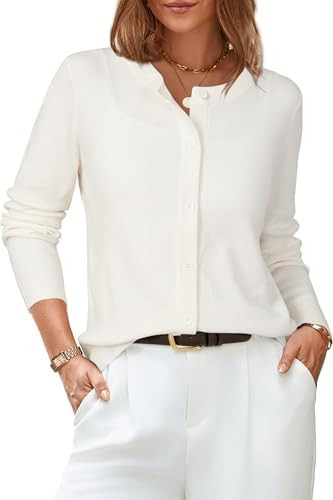 Arach&Cloz Women's Wool Blend Business Casual Fall Cardigan Sweaters Tops | Amazon (US)