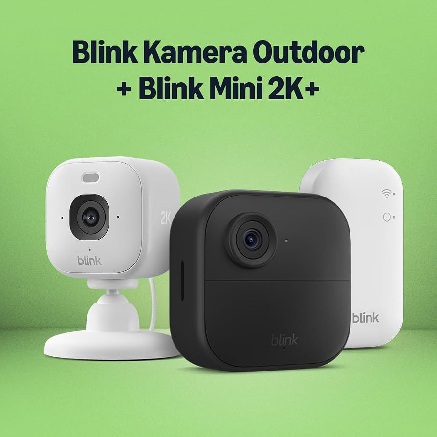 Blink-Kamera Outdoor 4 + Blink Mini 2K+ Wei\u00df (neueste Generation)| Kabellose intelligente HD... | Amazon (DE)