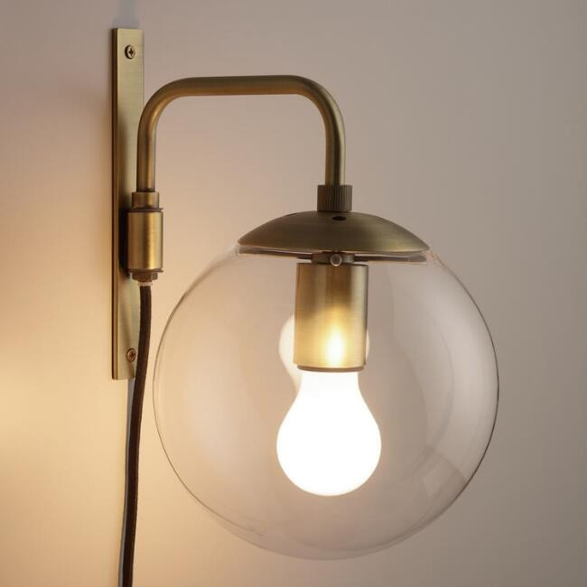 Glass Globe and Brass Wall Sconce | World Market