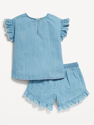 Short-Sleeve Ruffled Top and Shorts Set for Toddler Girls | Old Navy (US)