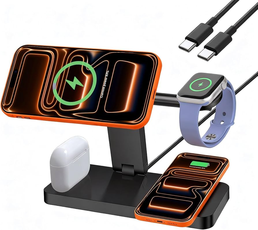 4 in 1 Wireless Charging Station, 15W Fast Wireless Charger for Mag-Safe Magnetic Charging Stand ... | Amazon (US)