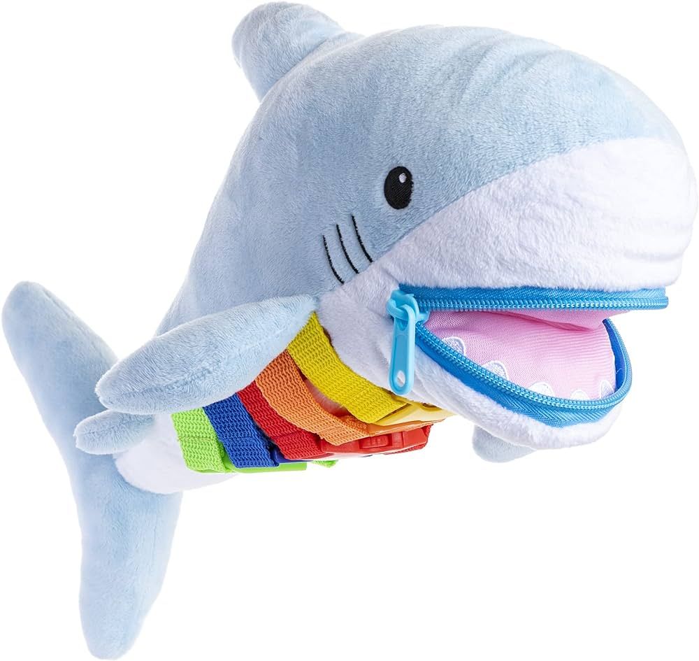 Buckle Toys - Bruce Shark Stuffed Animal - Montessori Learning Activity Travel Toy for Toddlers -... | Amazon (US)