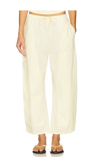 Theo Drawstring Poplin Pant in Lemonade | Revolve Clothing (Global)
