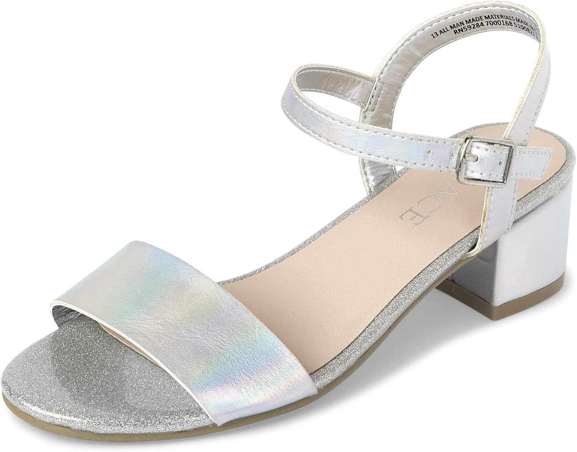 The Children's Place Girls' Girls Open Toe Low Heel Sandals | Amazon (US)
