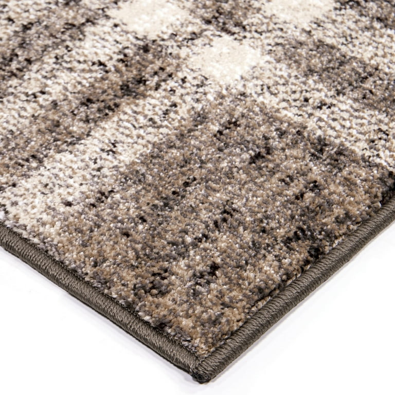 My Texas House Highlands 5' X 7' Dark Beige Plaid Area Rug | Walmart (US)