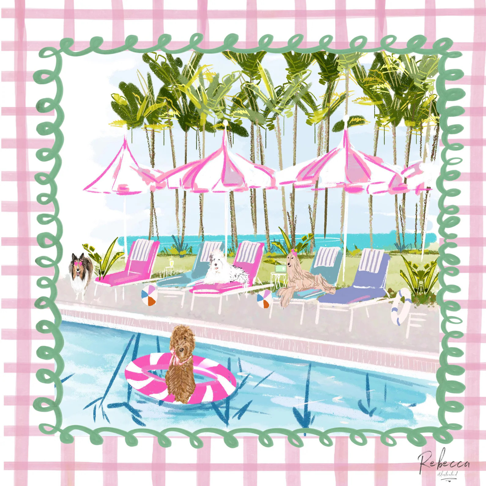 Pool Pawty-Mahjong Mat(PRE-ORDER) | Etsy (Global)