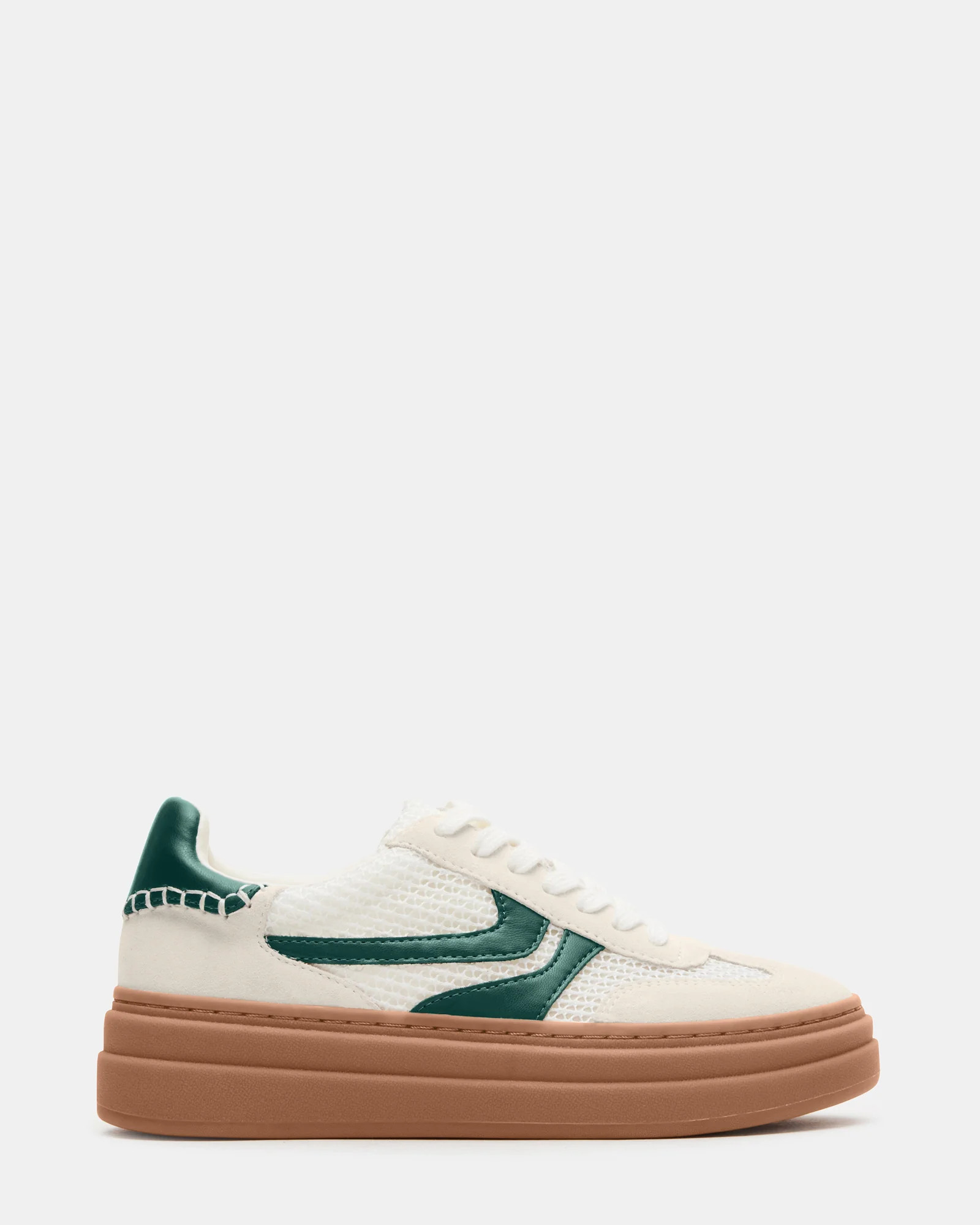 DODGE White/Green Low-Top Platform Women's Sneaker | Steve Madden (US)