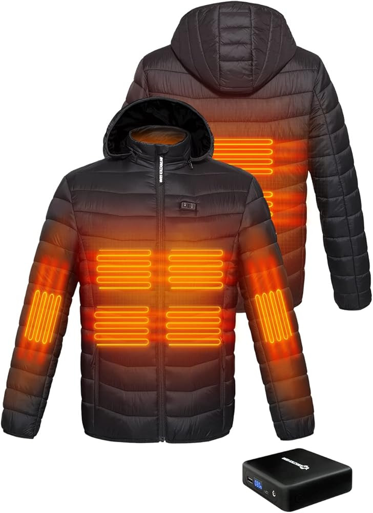 Heated Jacket, Lightweight Heating Jackets with 12V/5A Power Bank, 6 Areas Winter Coat for Men an... | Amazon (US)