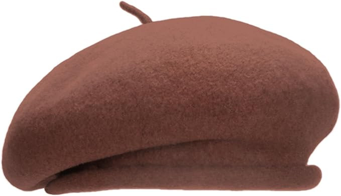 100% Wool Beret Hats for Women Men,Classic French Hat,Adjustable Headband, Handmade Rolled Brim. | Amazon (US)