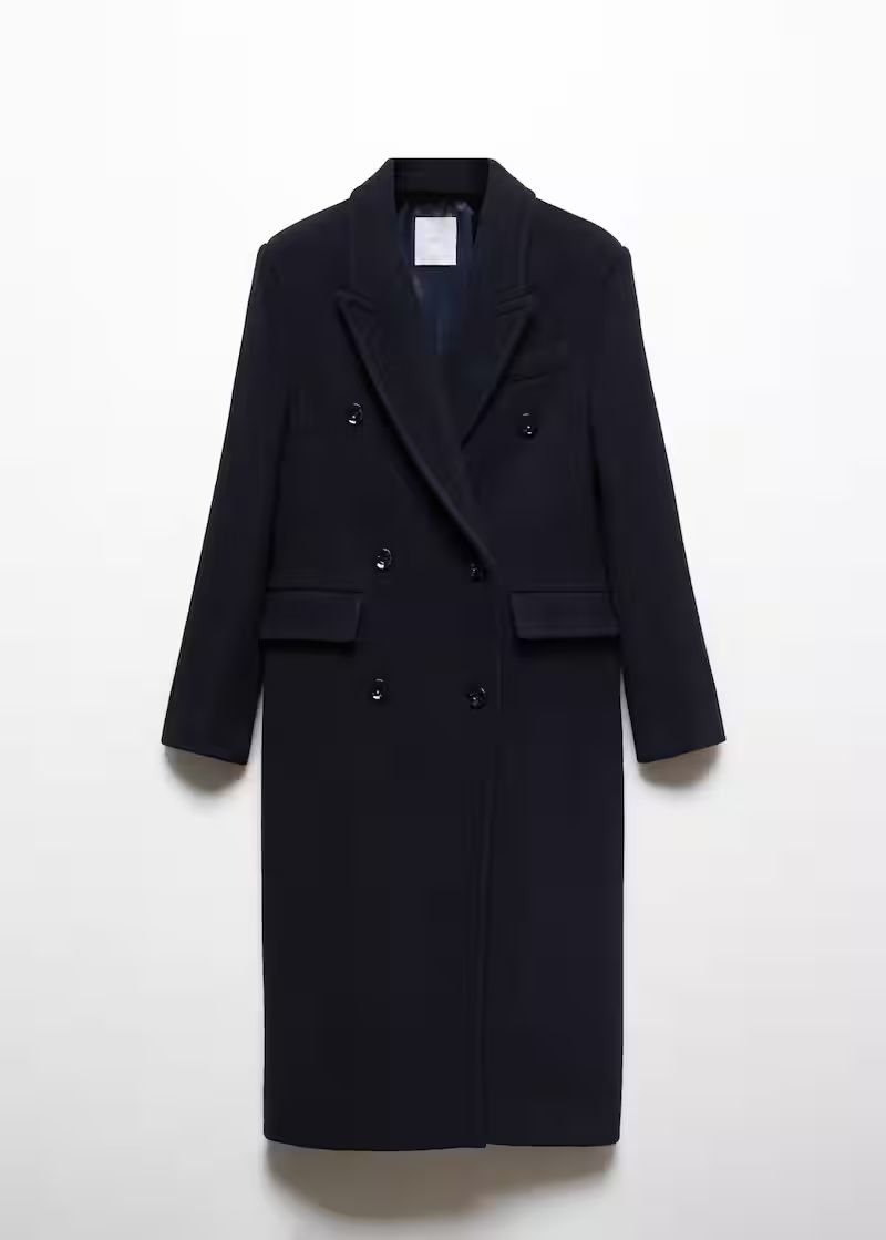 Double-breasted wool coat -  Women | Mango United Kingdom | MANGO (UK)