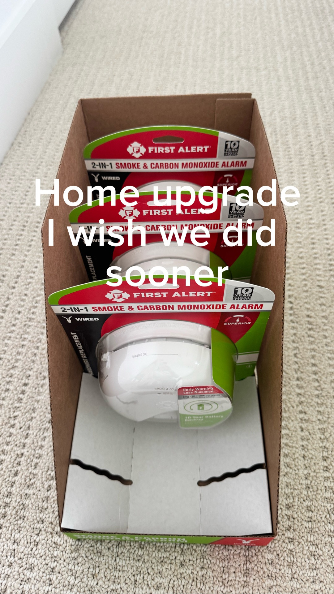 One of those home updates that isn’t exciting… until you realize how much easier it makes life. We replaced all of our smoke + carbon monoxide detectors with these 10-year models so there’s no changing batteries every year 🤯 and one less thing to remember. You heard right, no battery changes every year! It has an internal battery that lasts about 10 years. Perfect if you’ve been putting off updating older detectors, especially while they’re on Memorial Day sale. 

Follow me on LTK for daily home decor, Amazon finds & everyday favorites.

#LTKSaleAlert #LTKHome
