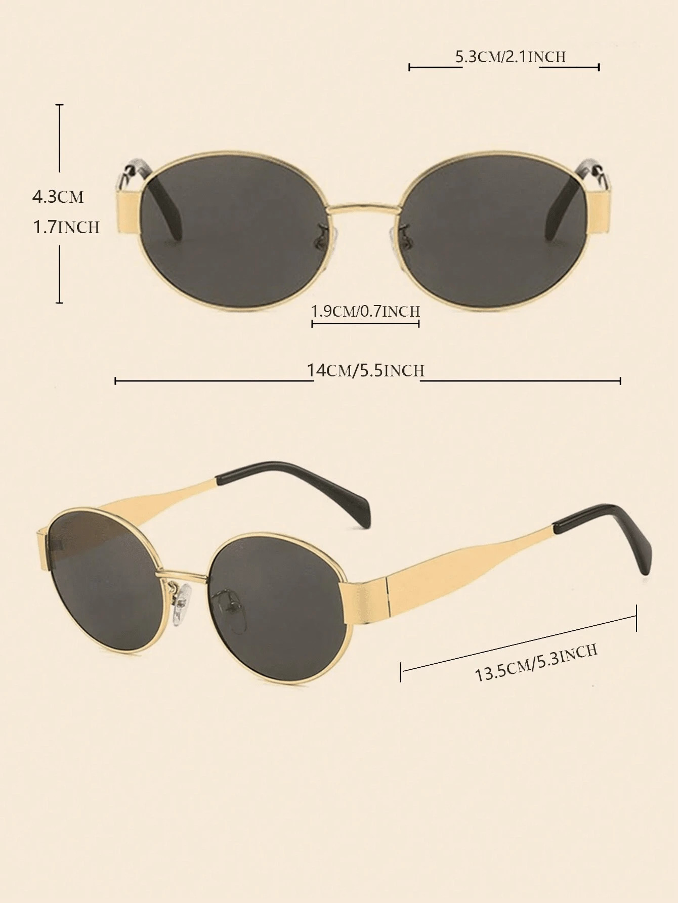 2 Pairs Of Metal-Framed Oval Fashion Glasses For Girls For Everyday Wear, Beach Accessories, Girl's Glasses Sunshades | SHEIN