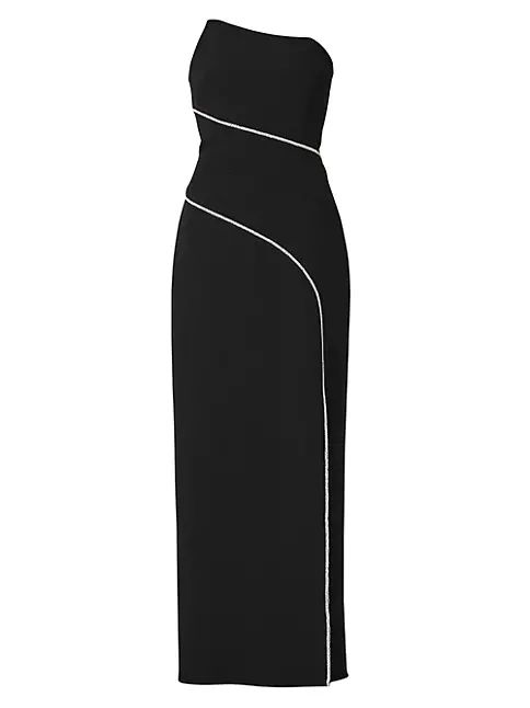 Eva Crepe Asymmetric Strapless Gown | Saks Fifth Avenue