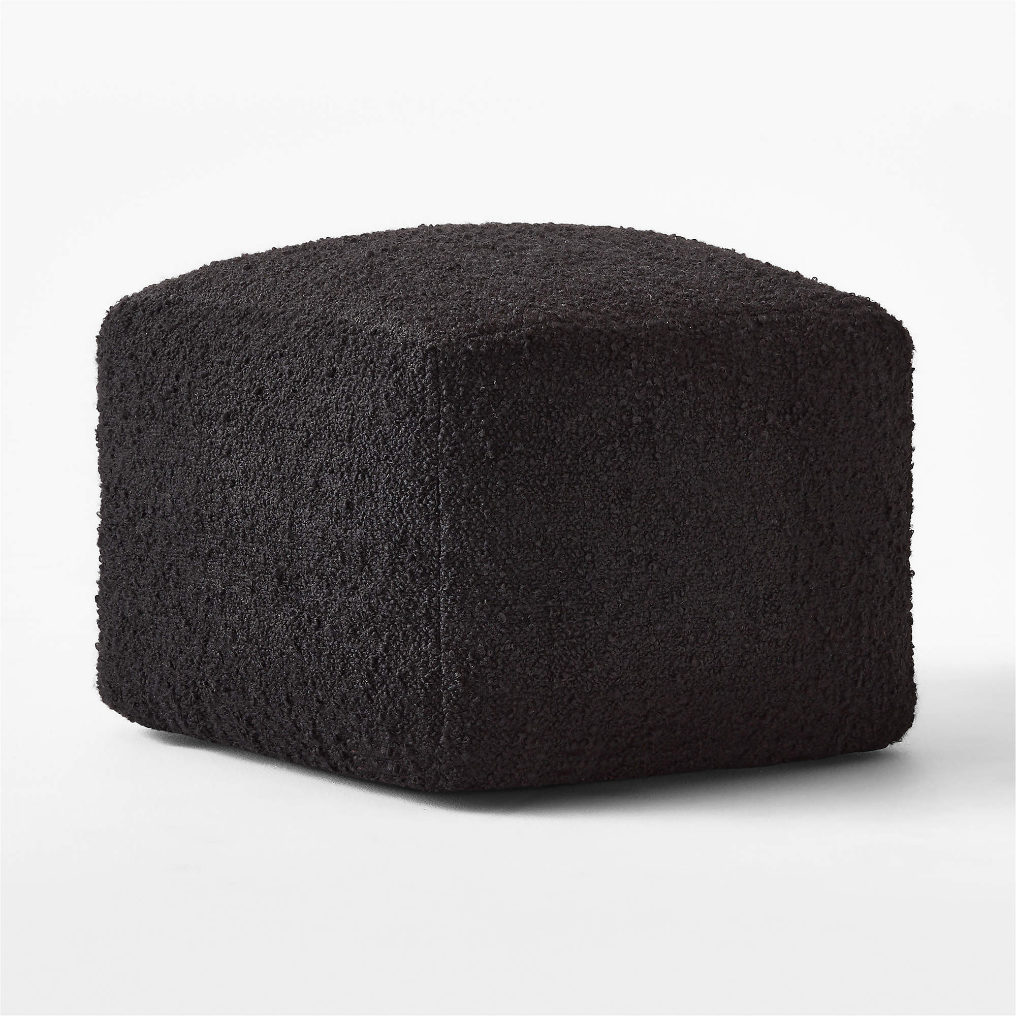 Black Boucle Pouf + Reviews | CB2 | CB2